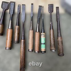 Woodworking Chisels 10 pcs Set Used Vintage Carpentry Tools Sold in Bulk