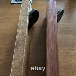 Woodworking Plane Two Piece Set Vintage Wood Metal Blade Good Condition