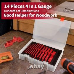 Woodworking Setup Blocks Aluminum 14pcs Height Gauge Set for Router Table