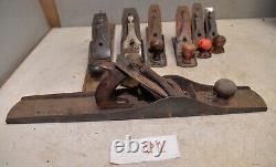 Woodworking plane lot No 8, 7, 6, 5, 4, 3, # 2 Stanley more collectible lot P1
