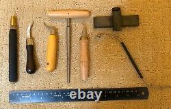 Woodworking tools, violin making, luthier, gouges, scrapers, random items